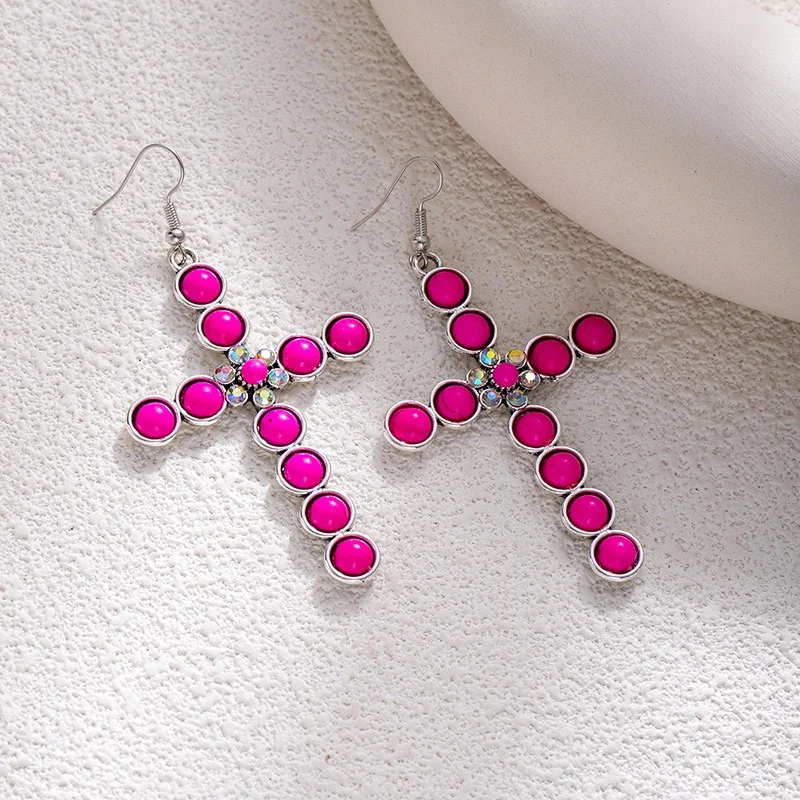Turquoise cross earrings 3colors