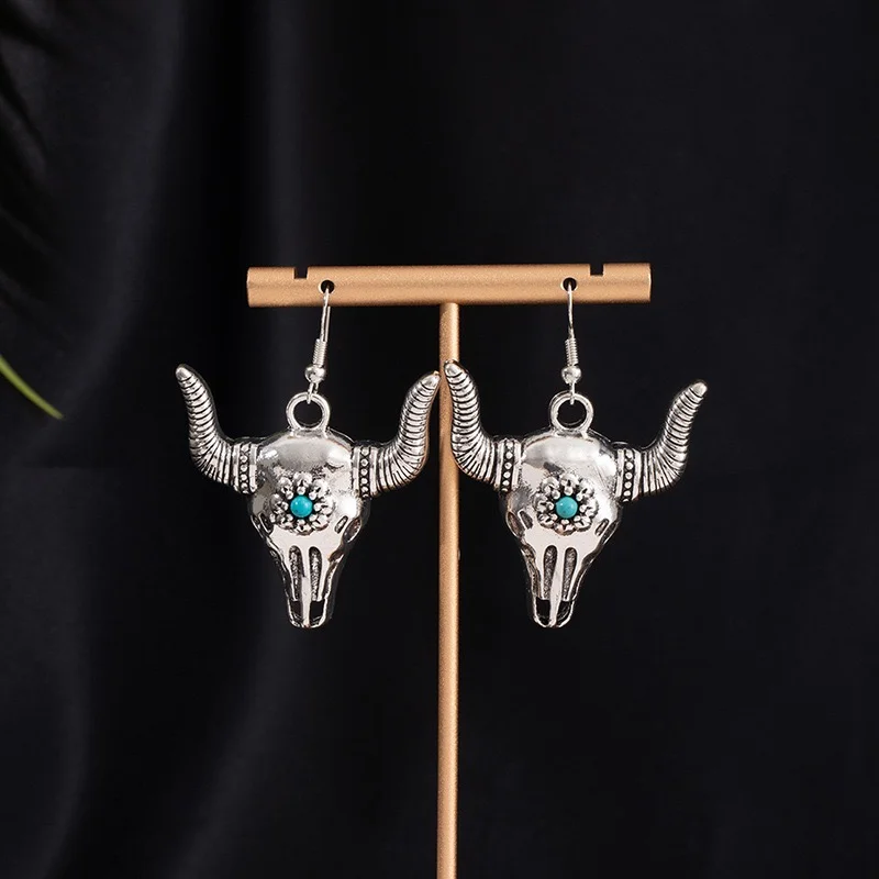 Bull skull earrings