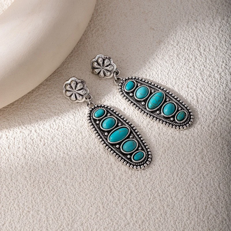 Cute elegant turquoise earrings post back