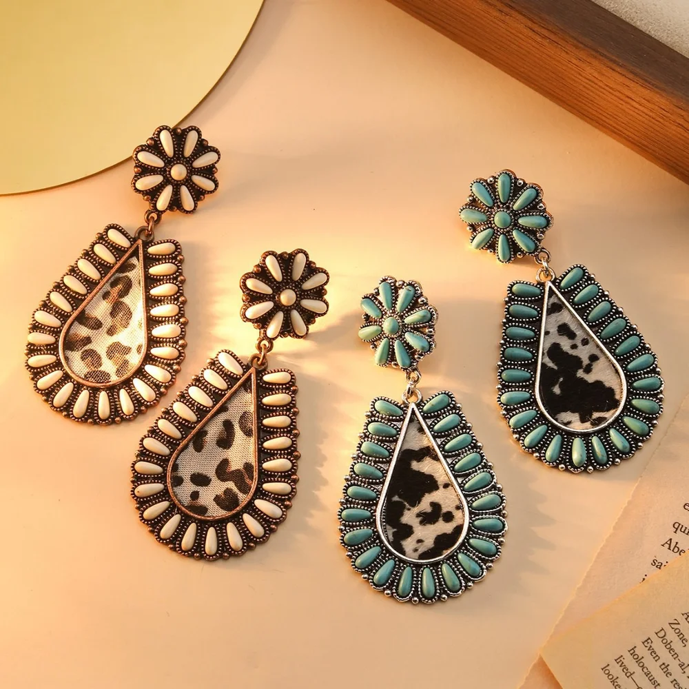 Turquoise boho earrings western vacation style