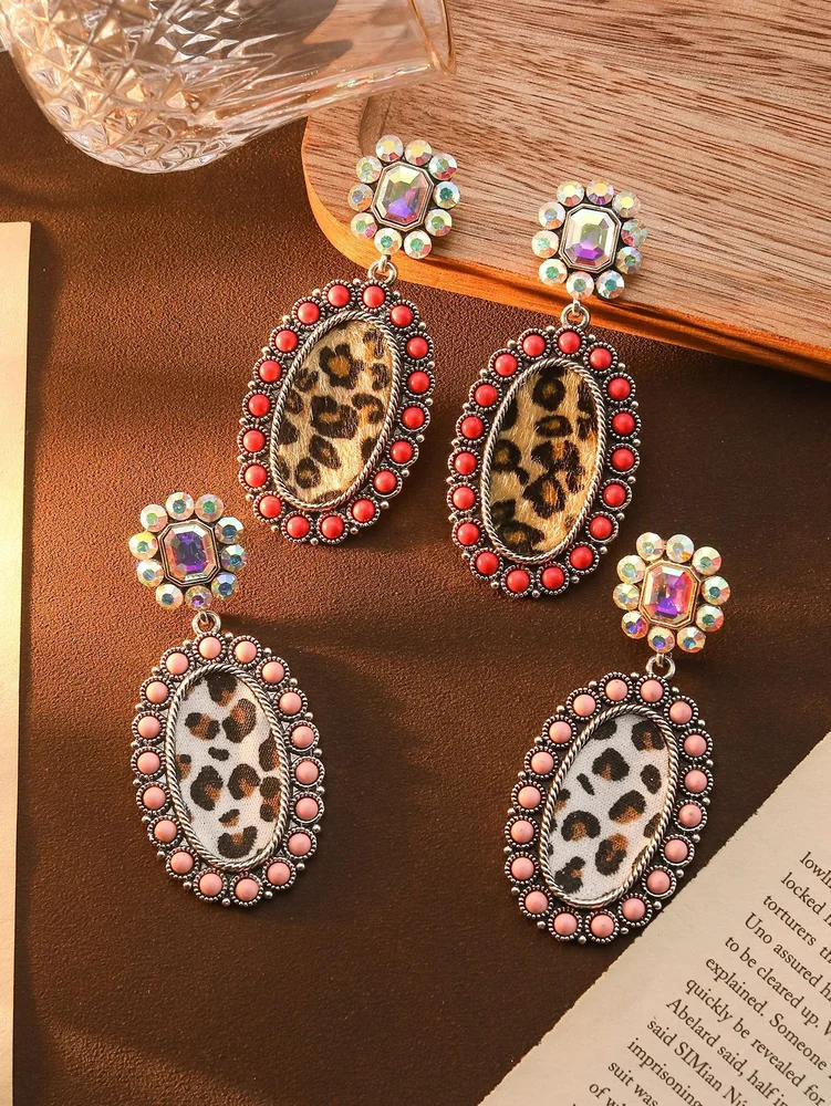 Sexy turquoise earrings leopard boho style