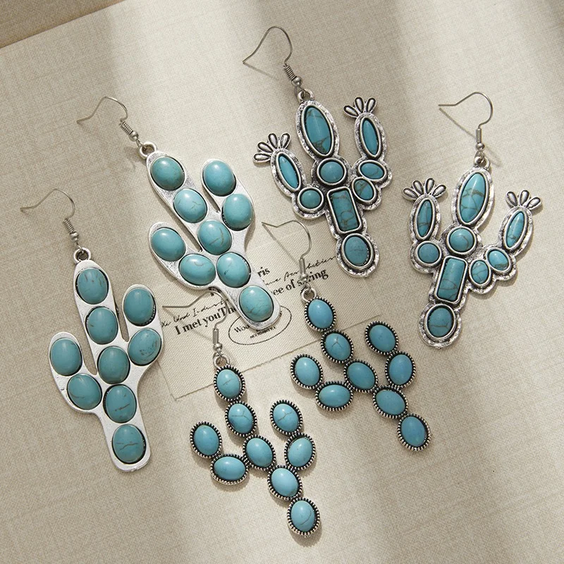 Cute unique cactus earrings fishhook