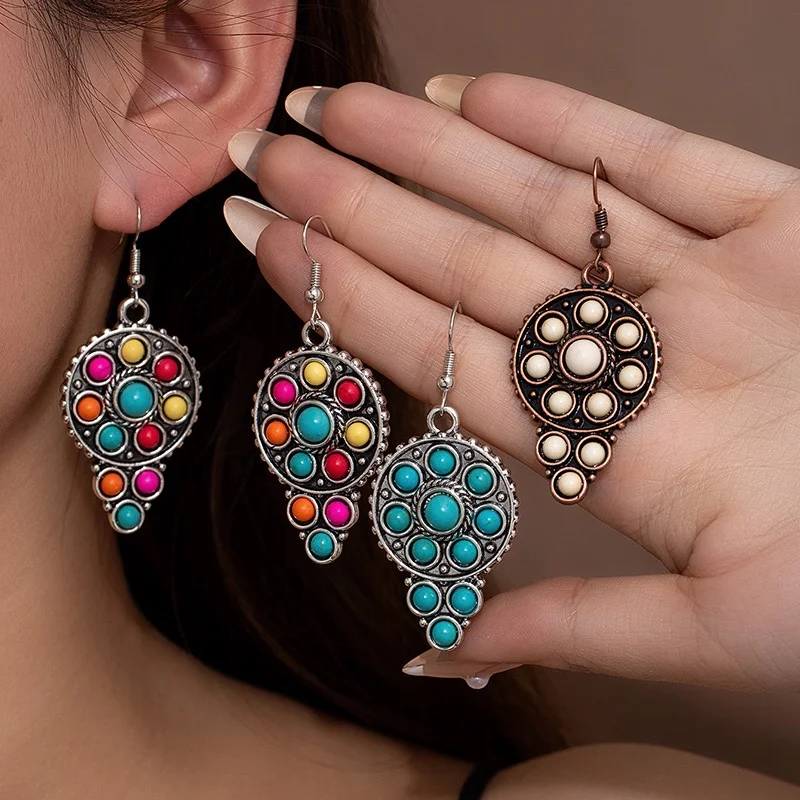 Cute boho flowers dangling earrings