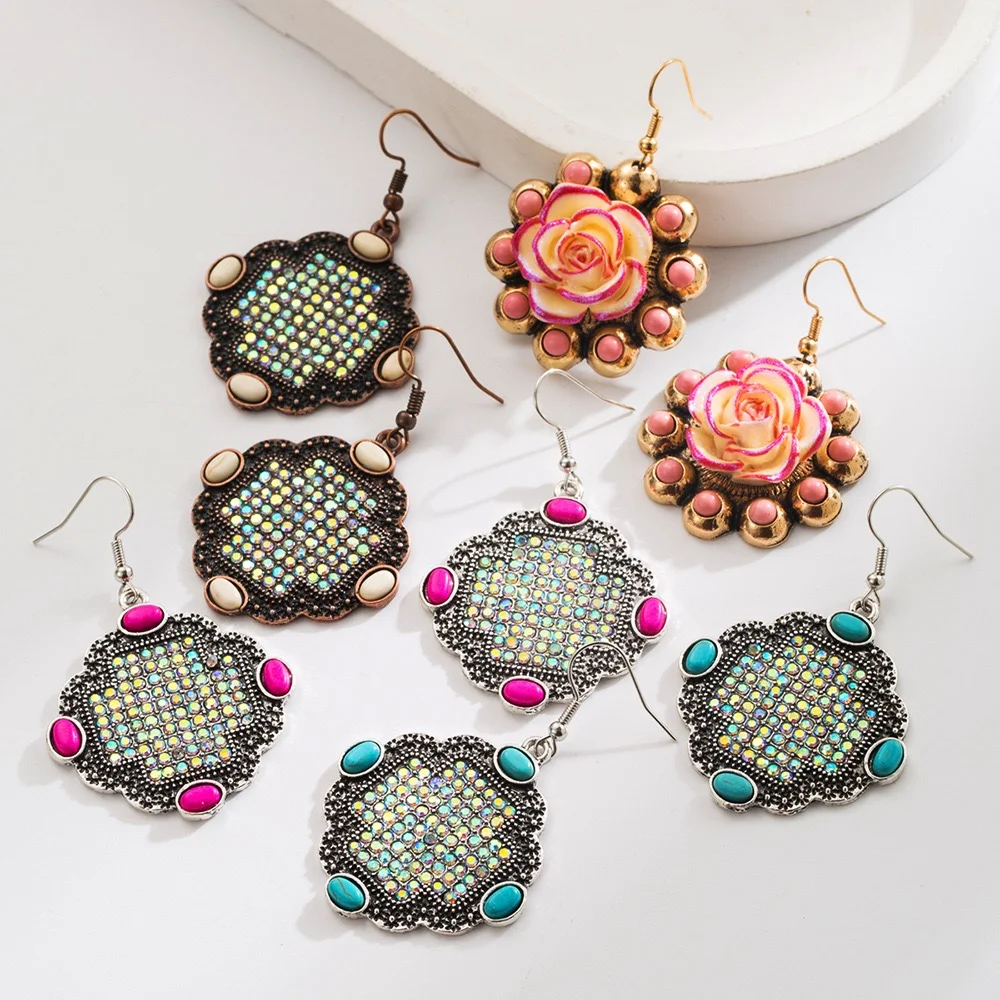 Western design country earrings boho style
