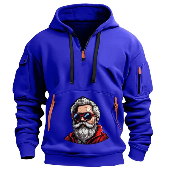 Men's Printed Sweatshirt Hoodie Zipper Arm Pocket Cardigan Men's Sports Large - Image 17