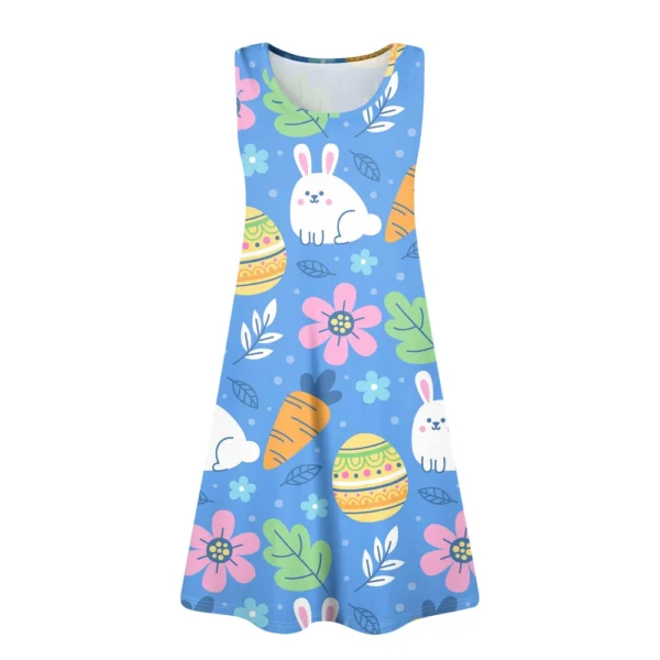 Womens Summer Dresses Easter Print  Loose U Neck Sleeveless Sundresses Dress - Image 10