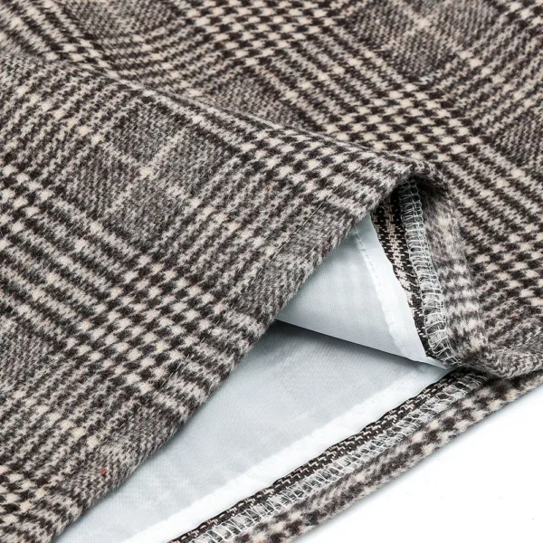 Womens High Waist Plaid Skirt Bodycon Pencil Wool Mini Skirts - Image 7
