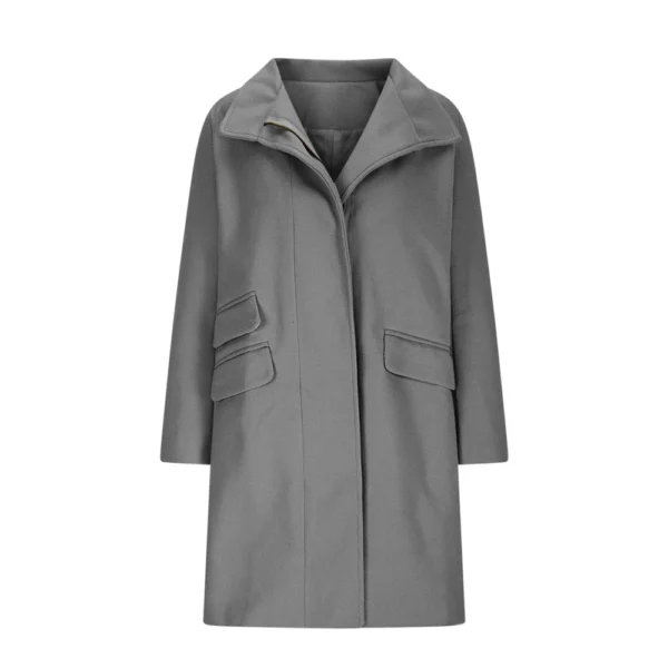 Women's Winter Warm Long Coat Classic Front Zipper Casual Blended Coat - Image 10