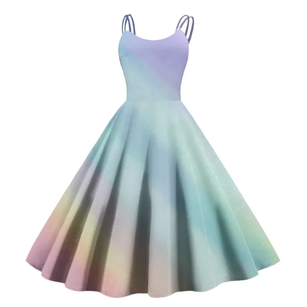 Women's Printed Strapless Gothic Cocktail Fashion Sexy Christmas Dress Punk - Image 44