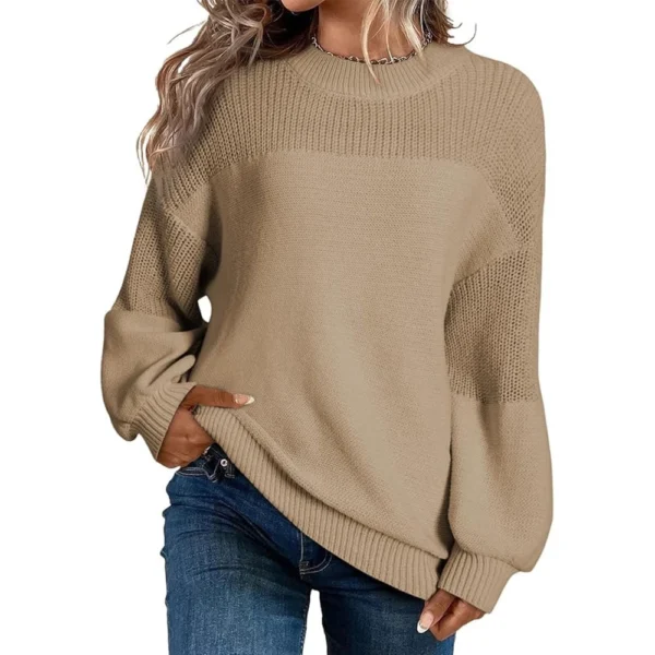 Women's Long Sleeve Winter Season Sweater Sweater Knitted Pullover Round Neck - Image 19