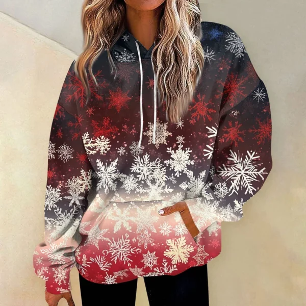 Women'S Fashion Hoodies & Sweatshirts Long Sleeve Drawstring Hoodies Christmas - Image 13