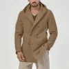 Men's trench coat long lapel hood casual trench coat - Image 25