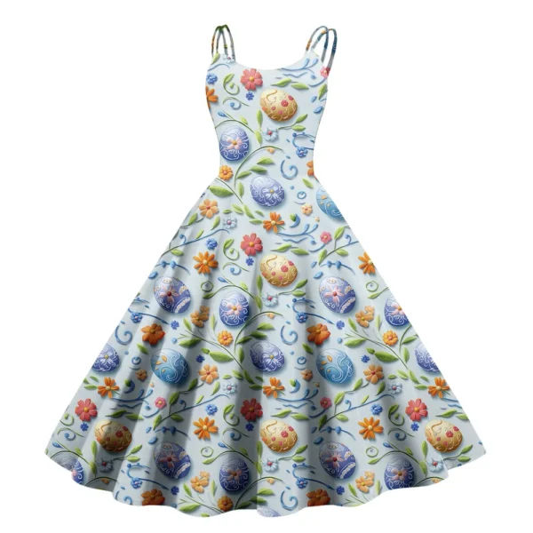 Women's Sundresses Dresses Fashion Casual Easter Summer Printed Loose Dress - Image 32