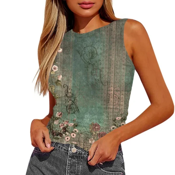 Women's Sleeveless Pleated Vest Shirt Top - Image 14