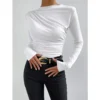 Women's Solid Color Slim Long Sleeve T-Shirt Women - Image 8