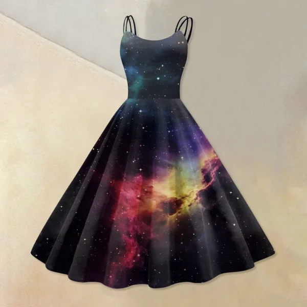 Women's Fashion  Printed Sexy Strapless Gothic Cocktail Dress Punk, Vintage - Image 40