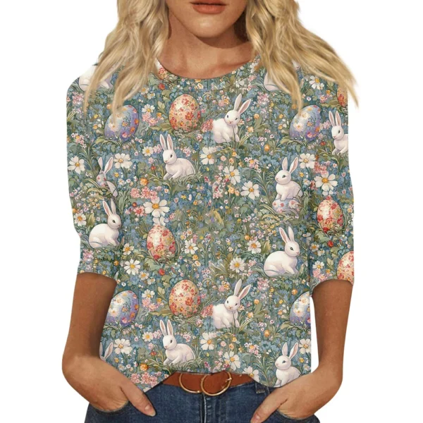 Women's Loose Printed Casual Round Neck Short Sleeved Daily Fashion T-Shirt - Image 17