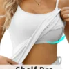 Womens Cami Adjustable Strap Camisole With Built in Padded Bra Vest Tank Tops - Image 4