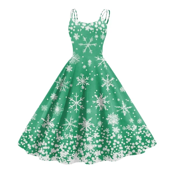 Women's Gothic Cocktail Punk Strapless Printed Christmas Sexy Dress Fashion - Image 28