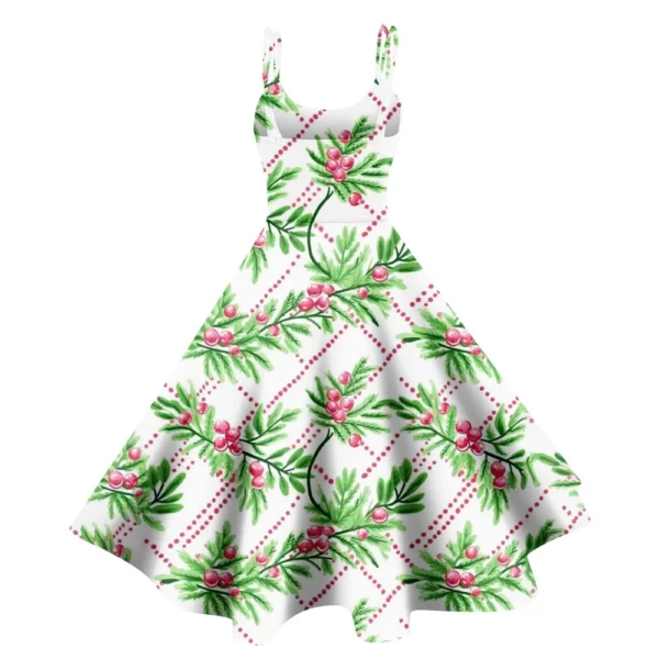 Women's Printed Strapless Christmas Fashion Gothic Cocktail Sexy Dress Punk - Image 12
