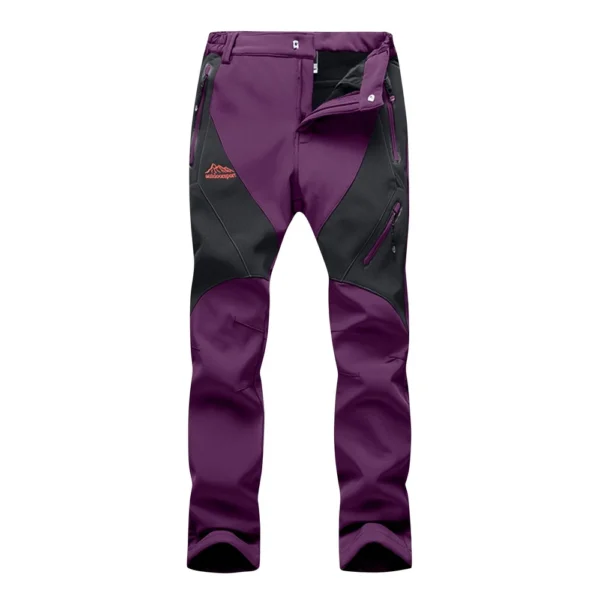 Womens Waterproof Breathable Rain Pants Plush Windbreak Ladies Trousers - Image 4