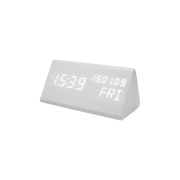 Digital Alarm Clock For Bedroom - Wooden Desk Clock With Date, Day Of The Week - Image 20
