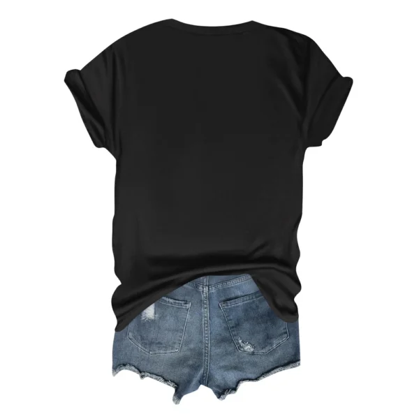 Women's Daily Short Sleeved Fashion Casual Printed Loose Round Neck T-Shirt - Image 10