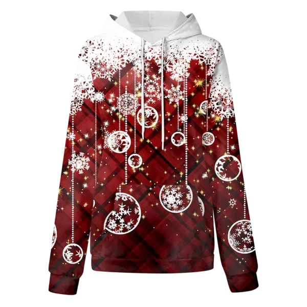 Women'S Fashion Hoodies & Sweatshirts Long Sleeve Drawstring Hoodies Christmas - Image 11