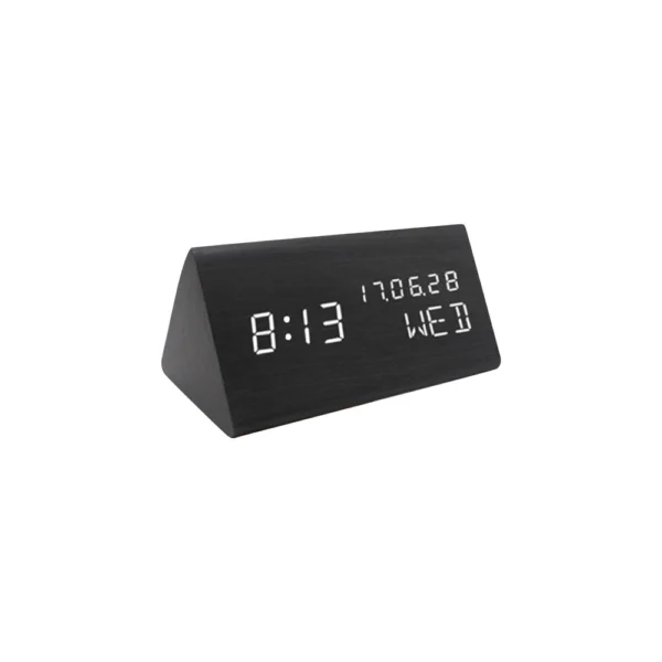 Digital Alarm Clock For Bedroom - Wooden Desk Clock With Date, Day Of The Week - Image 21