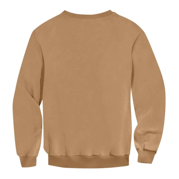 Men's Casual Fashion Comfortable Solid Color Round Neck Pullover Sweatshirt - Image 11