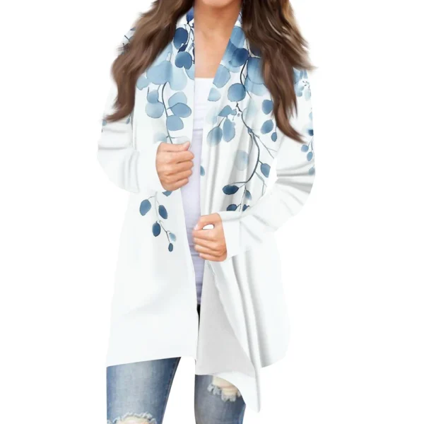 Women's Fashion Casual Vintage Floral Printed Mid-Length Cardigan Jacket - Image 17