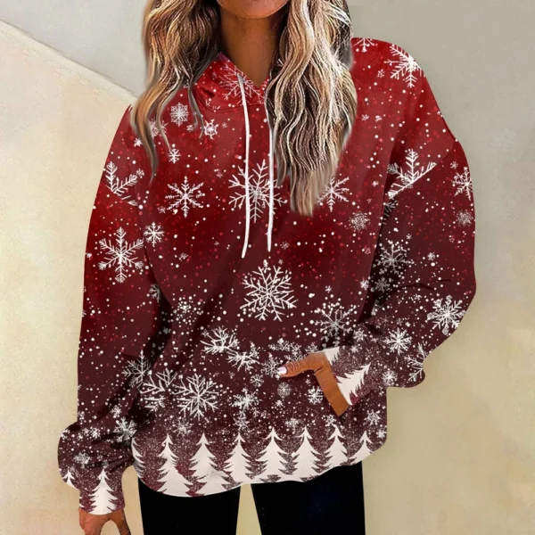 Women'S Fashion Hoodies & Sweatshirts Long Sleeve Drawstring Hoodies Christmas - Image 25