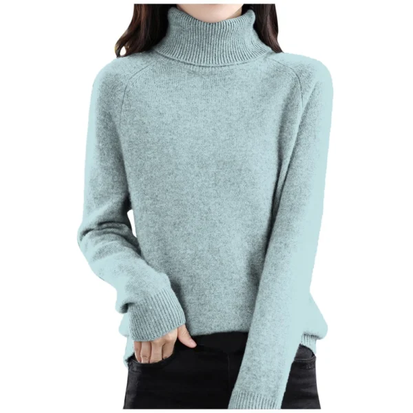 Women's Fashion Wool Long-Sleeved Sweater With Shoulder Insert Solid Color - Image 35