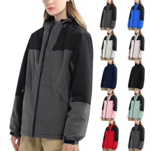 Women's Outdoor Lightweight Color Combination Waterproof Windproof Plus Size