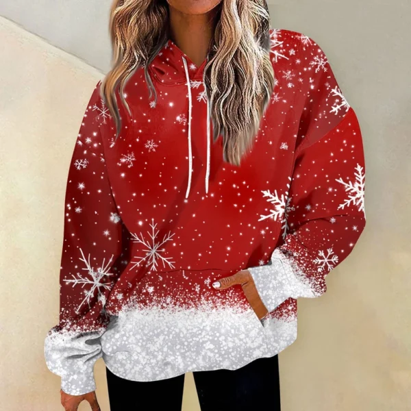 Women'S Fashion Hoodies & Sweatshirts Long Sleeve Drawstring Hoodies Christmas - Image 19