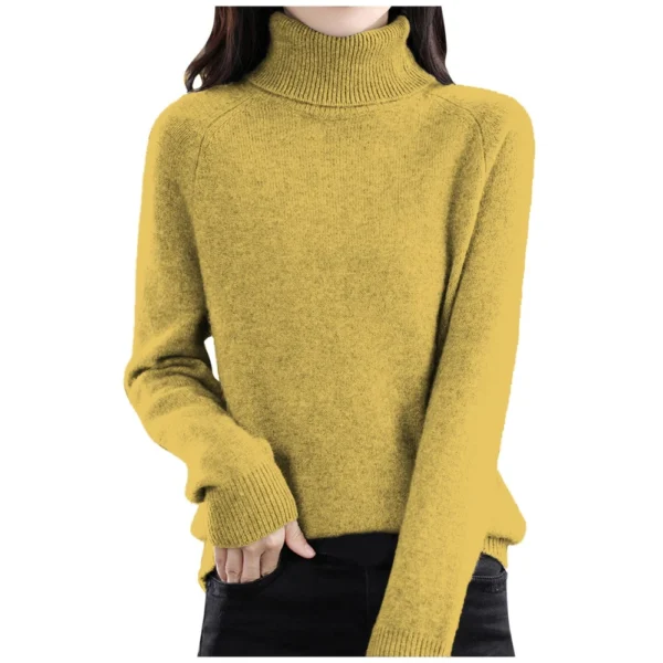 Women's Fashion Wool Long-Sleeved Sweater With Shoulder Insert Solid Color - Image 46
