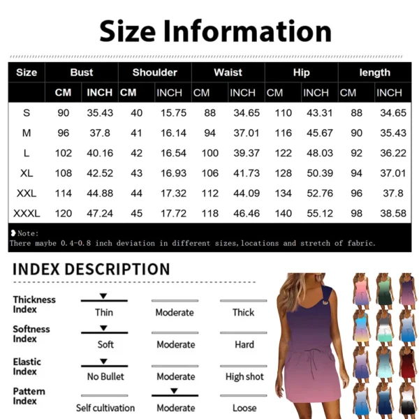 Women's Fashion Casual Printed Sleeveless Drawstring Dress With Pockets - Image 42