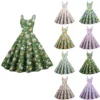 Women's Casual Fashion Print Sexy Off Shoulder Punk Retro Dress Retro Dress