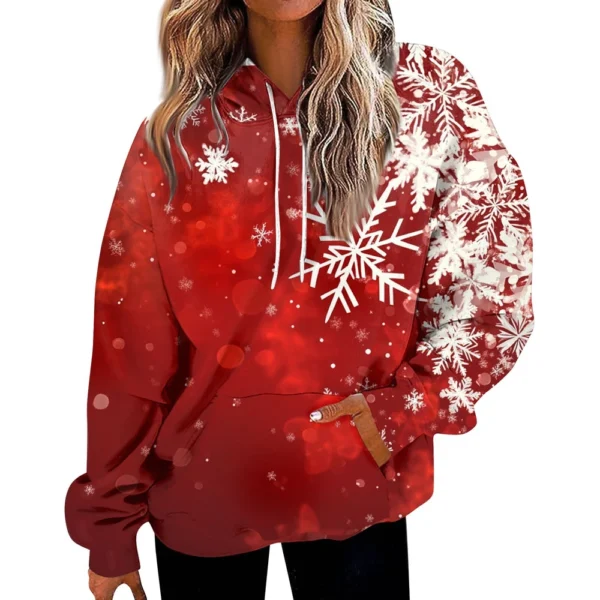 Women'S Fashion Hoodies & Sweatshirts Long Sleeve Drawstring Hoodies Christmas - Image 5