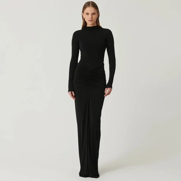 Women's sexy solid color temperament dress - Image 9