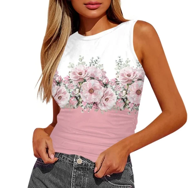 Women's Sleeveless Pleated Vest Shirt Top - Image 3