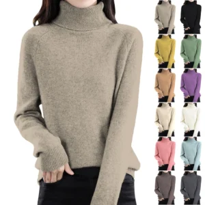Women's Fashion Wool Long-Sleeved Sweater With Shoulder Insert Solid Color
