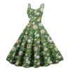 Women's Casual Fashion Print Sexy Off Shoulder Punk Retro Dress Retro Dress - Image 14