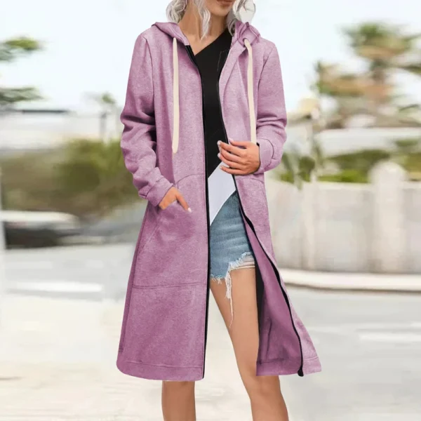 Women's Zip Up Hoodies Oversized Fleece Long Sleeve Sweatshirts Jacket Coat - Image 38