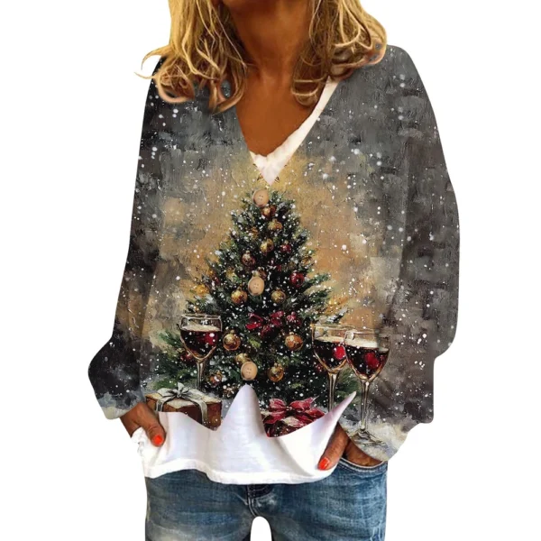 Women's Fashion Short Coat Casual Long Sleeve Printed Single Breasted Plush Top - Image 4
