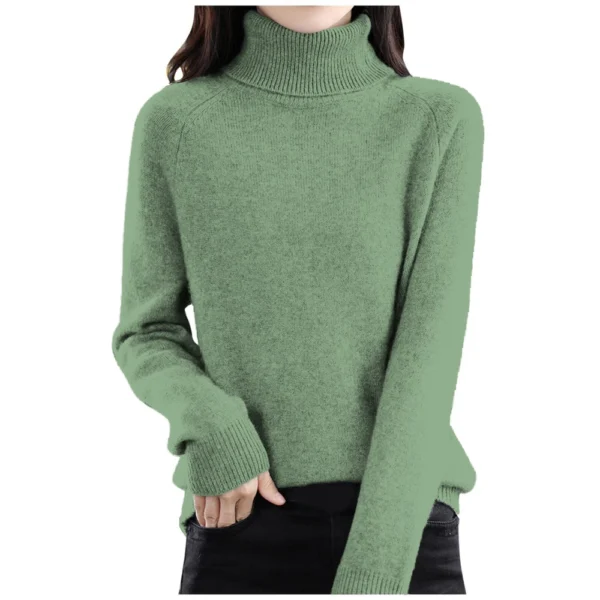 Women's Fashion Wool Long-Sleeved Sweater With Shoulder Insert Solid Color - Image 29