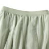 Women's Fashion Casual Solid Color High Waist Ruffle Splicing Mesh Half-body - Image 12