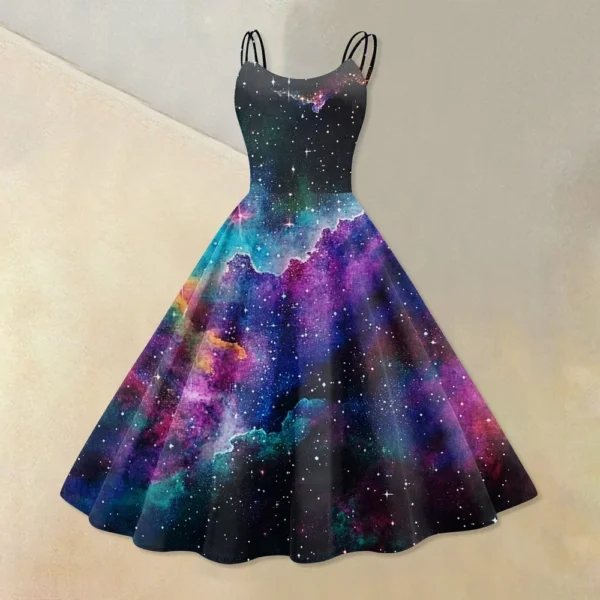 Women's Fashion  Printed Sexy Strapless Gothic Cocktail Dress Punk, Vintage - Image 28