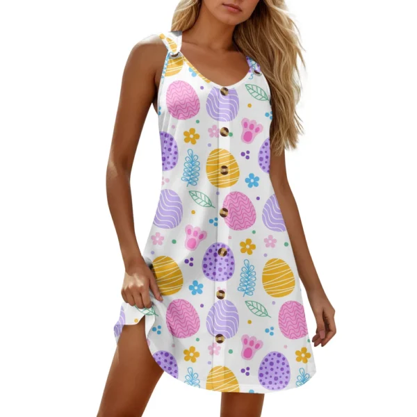 Women's Printed Easter Dresses Casual Sundresses Summer Fashion Loose Dress - Image 20