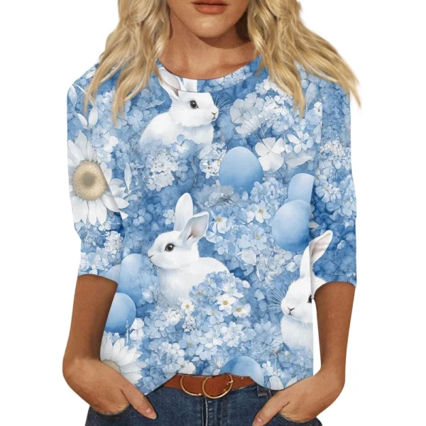 Women's Loose Printed Casual Round Neck Short Sleeved Daily Fashion T-Shirt - Image 14